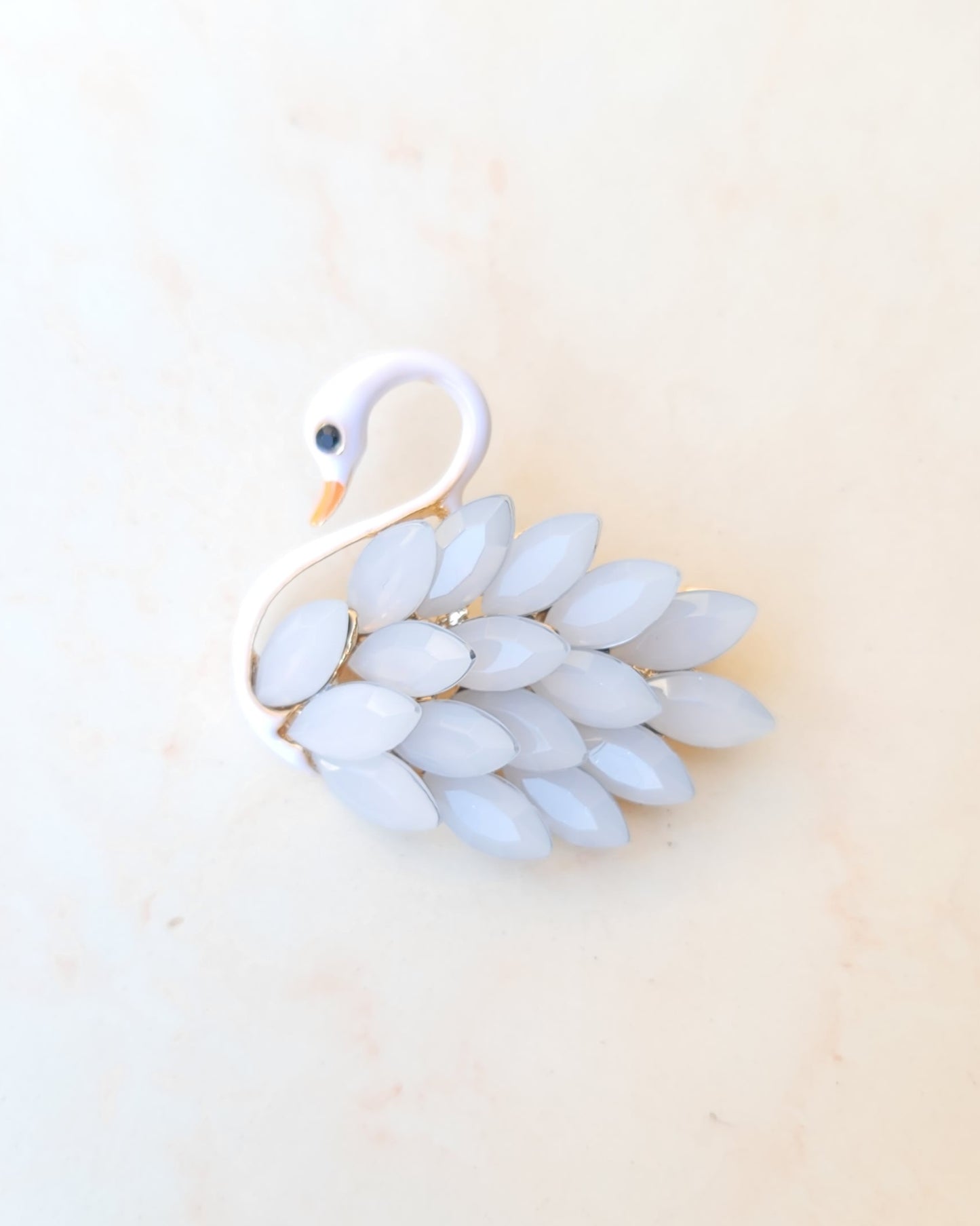 White Swan Brooch