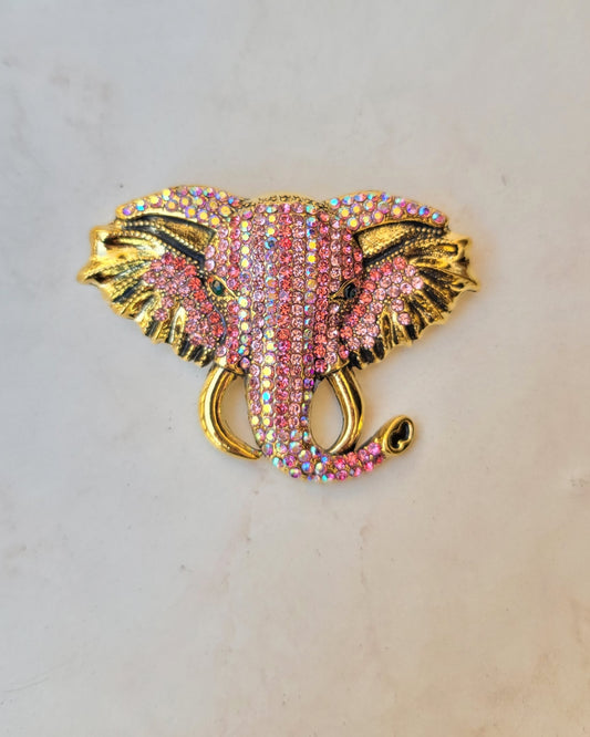 Elephant Brooch - Pink