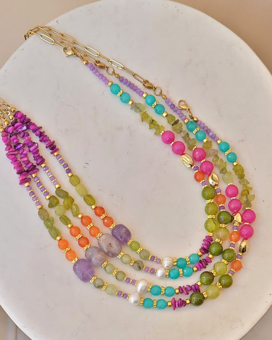 Colorful Natural Stones Necklace