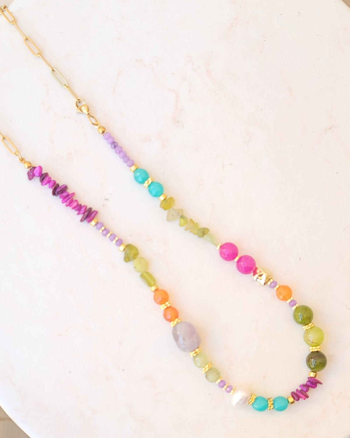 Colorful Natural Stones Necklace