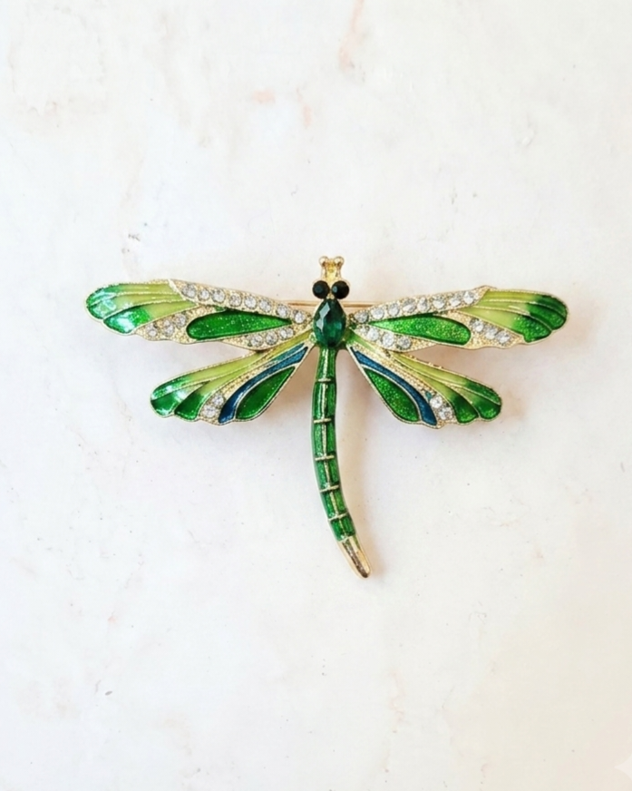 Green Dragonfly Brooch