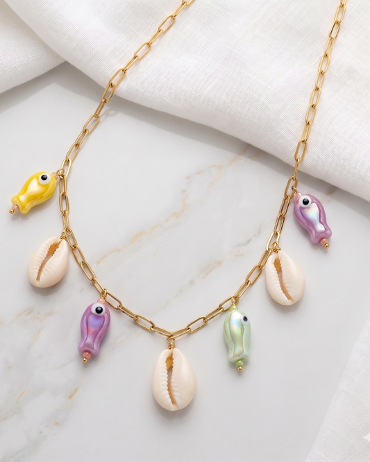 Stainless Steel Summer Necklace With Charms