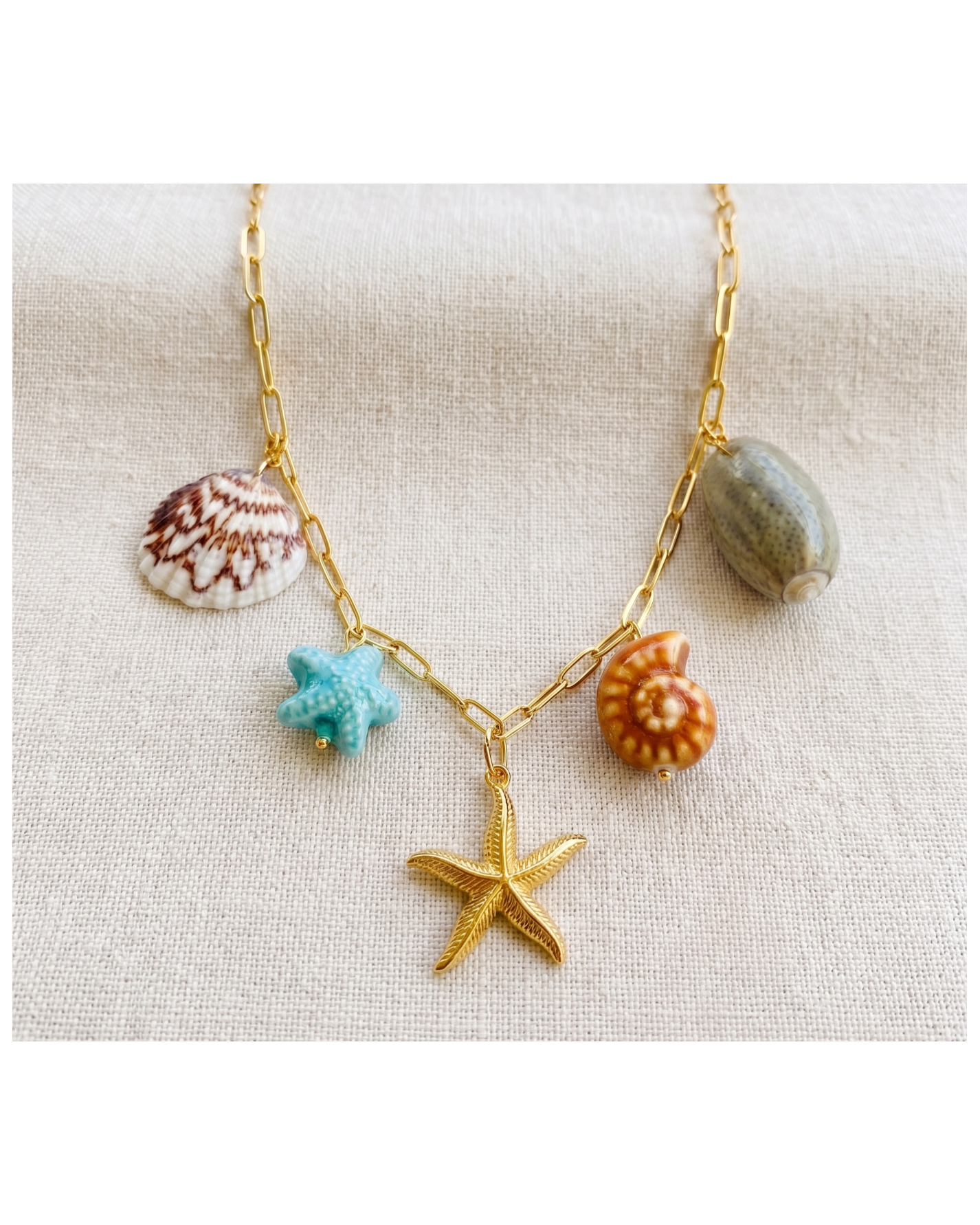 Stainless Steel Summer Necklace With Charms
