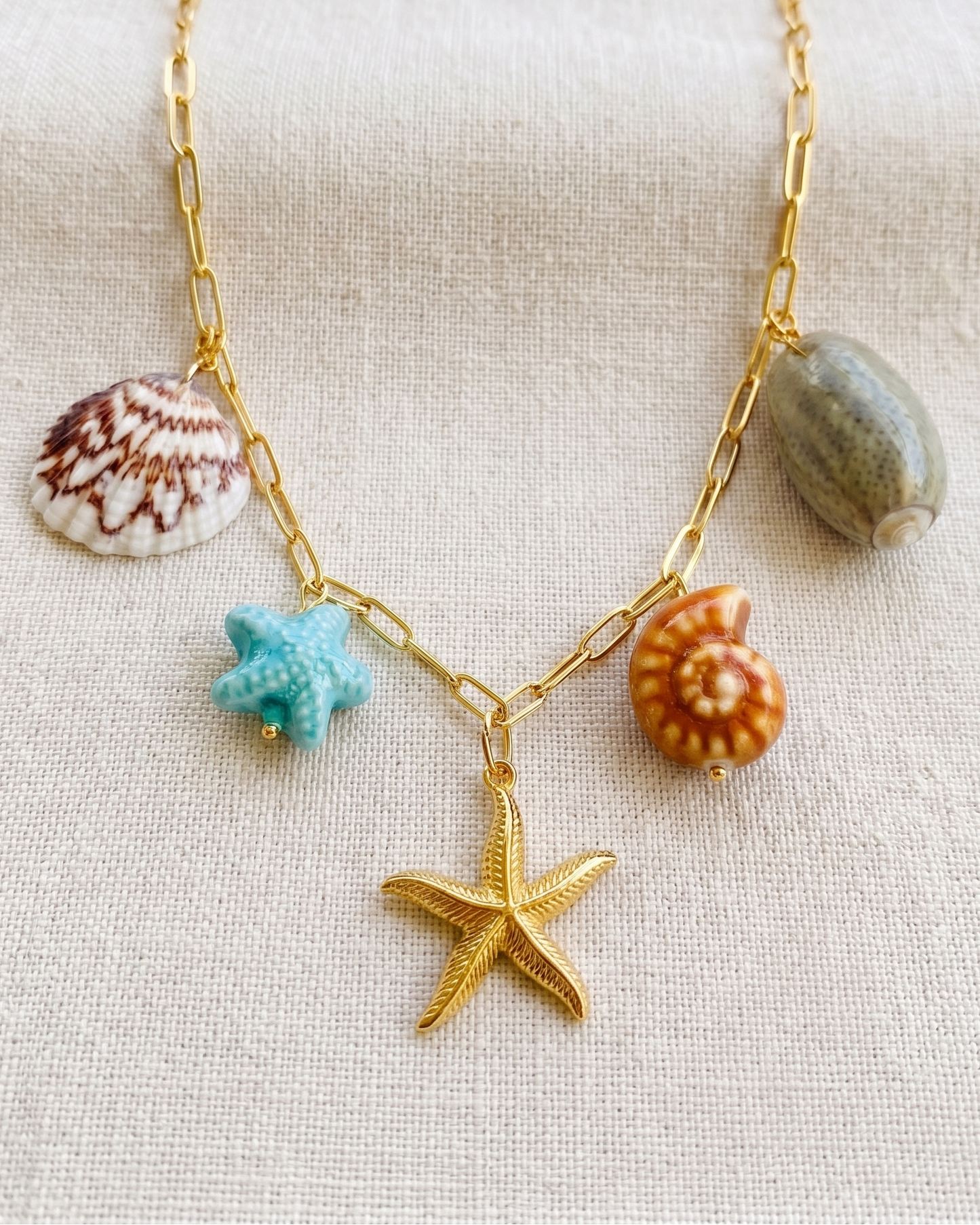 Stainless Steel Summer Necklace With Charms