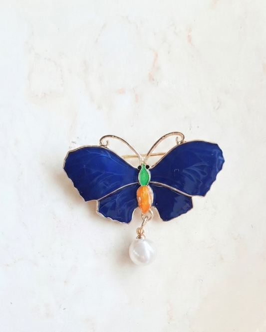 Blue Butterfly Brooch
