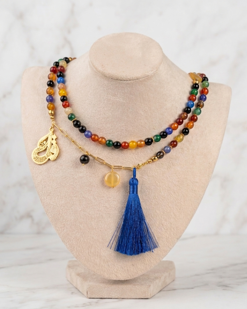 99 Wearable Long Agate Sebha / Necklace