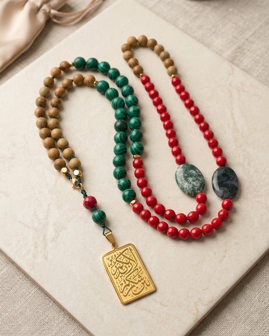 99 Wearable Long Agate Sebha / Necklace