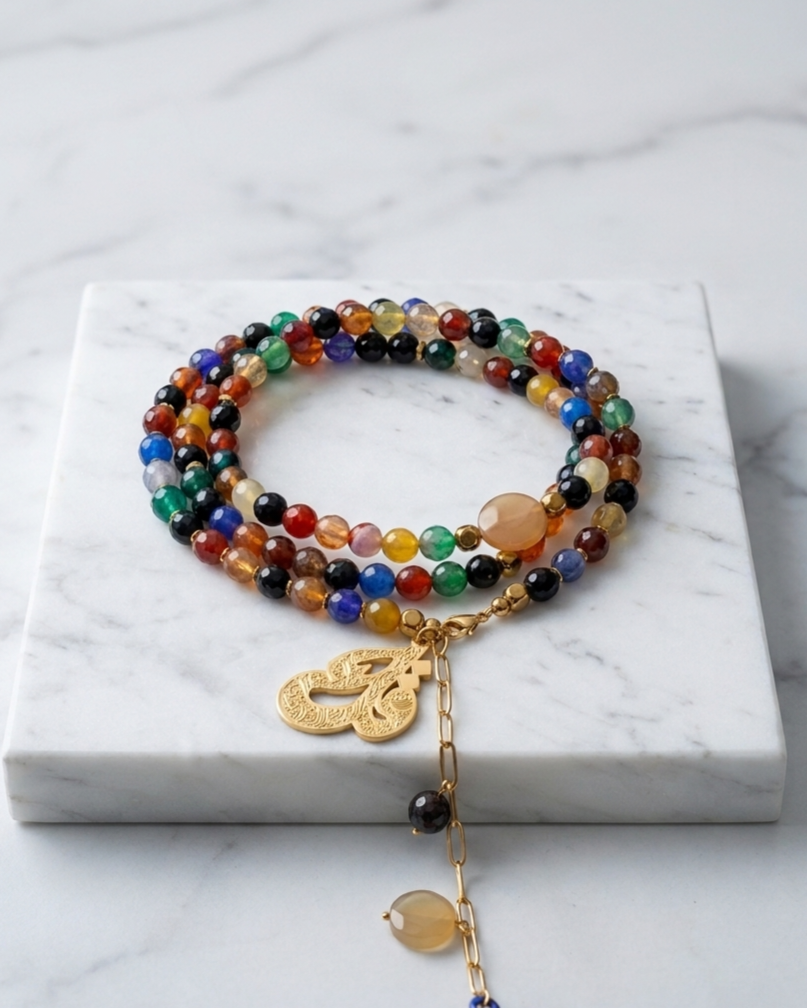 99 Wearable Long Agate Sebha / Necklace