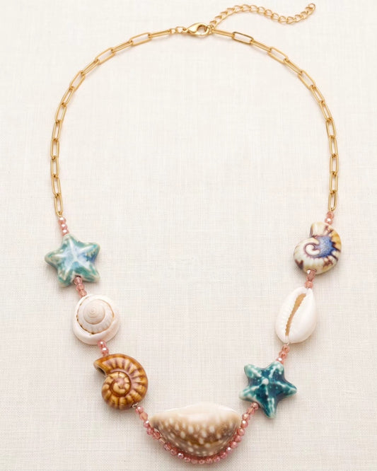 Stainless Steel Summer Necklace With Starfish Charms