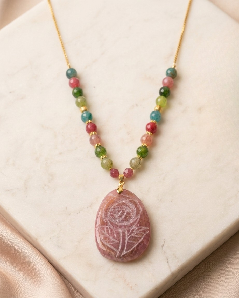 Agate Necklace With Natural Stone Pendant