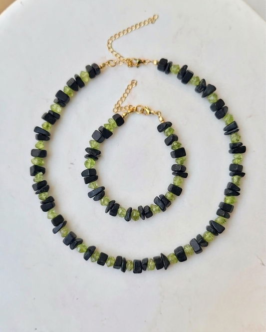 Stone Chips Choker & Bracelet Set